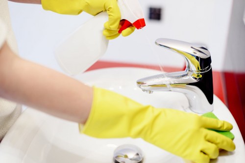 Checklist and cleaning supplies for an effective house cleaning schedule