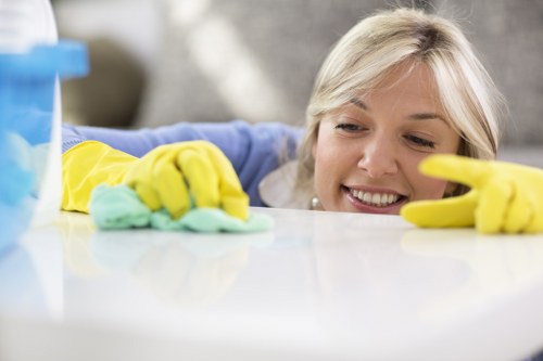 Treating stains during rug cleaning with a cloth